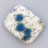 K2 'Raindrop Azurite' Naturale Forma Rettangolare Piatto Cabochon Liscio Fatto a Mano 29X23mm 7,97gm 1pz