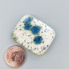 K2 'Raindrop Azurite' Naturale Forma Rettangolare Piatto Cabochon Liscio Fatto a Mano 29X23mm 7,97gm 1pz