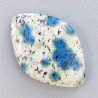 K2 'Raindrop Azurite' Naturale Forma Marquise Piatto Cabochon Liscio Fatto a Mano 38X26X6mm 9,30gm 1pz