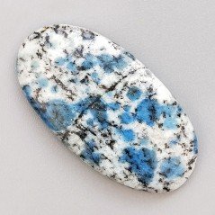 K2 'Raindrop Azurite' Naturale Forma Ovale Piatto Cabochon Liscio Fatto a Mano 38X20X4mm 6,00gm 1pz