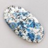 K2 'Raindrop Azurite' Naturale Forma Ovale Piatto Cabochon Liscio Fatto a Mano 38X20X4mm 6,00gm 1pz