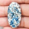 K2 'Raindrop Azurite' Naturale Forma Ovale Piatto Cabochon Liscio Fatto a Mano 38X20X4mm 6,00gm 1pz