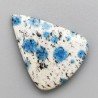 K2 'Raindrop Azurite' Naturale Forma Goccia Piatto Cabochon Liscio Fatto a Mano 39X30X5mm 8,90gm 1pz
