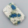 K2 'Raindrop Azurite' Naturale Forma Cuscino Piatto Cabochon Liscio Fatto a Mano 38X25X5mm 9,95gm 1pz