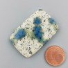 K2 'Raindrop Azurite' Naturale Forma Cuscino Piatto Cabochon Liscio Fatto a Mano 38X25X5mm 9,95gm 1pz