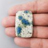 K2 'Raindrop Azurite' Naturale Forma Cuscino Piatto Cabochon Liscio Fatto a Mano 38X25X5mm 9,95gm 1pz