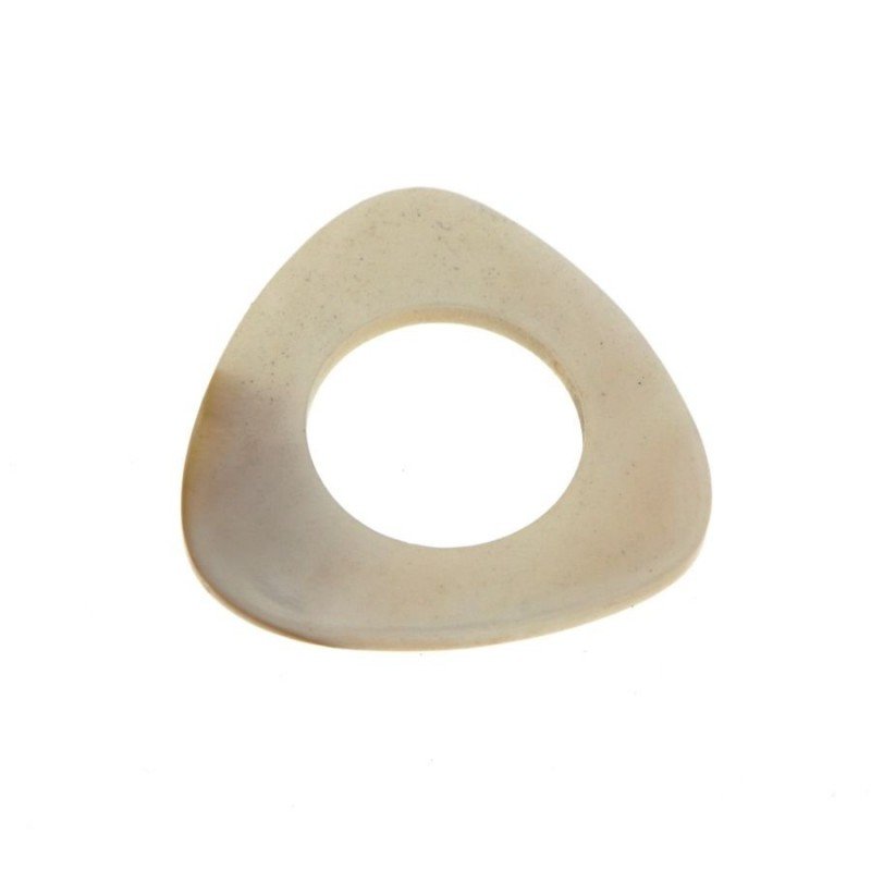 Componente madreperla cerchietti triangolari bianchi 30 mm 1pz