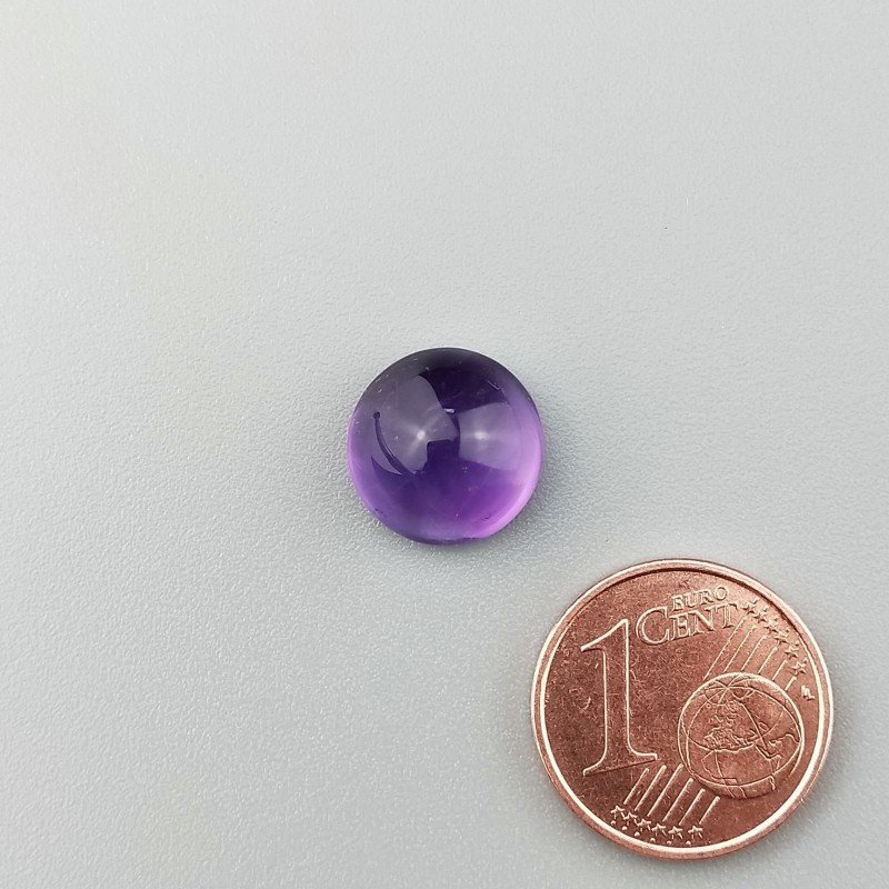 Cabochon di Ametista Naturale Tondo, Piatto e Liscio, 10 mm, Fatto a Mano