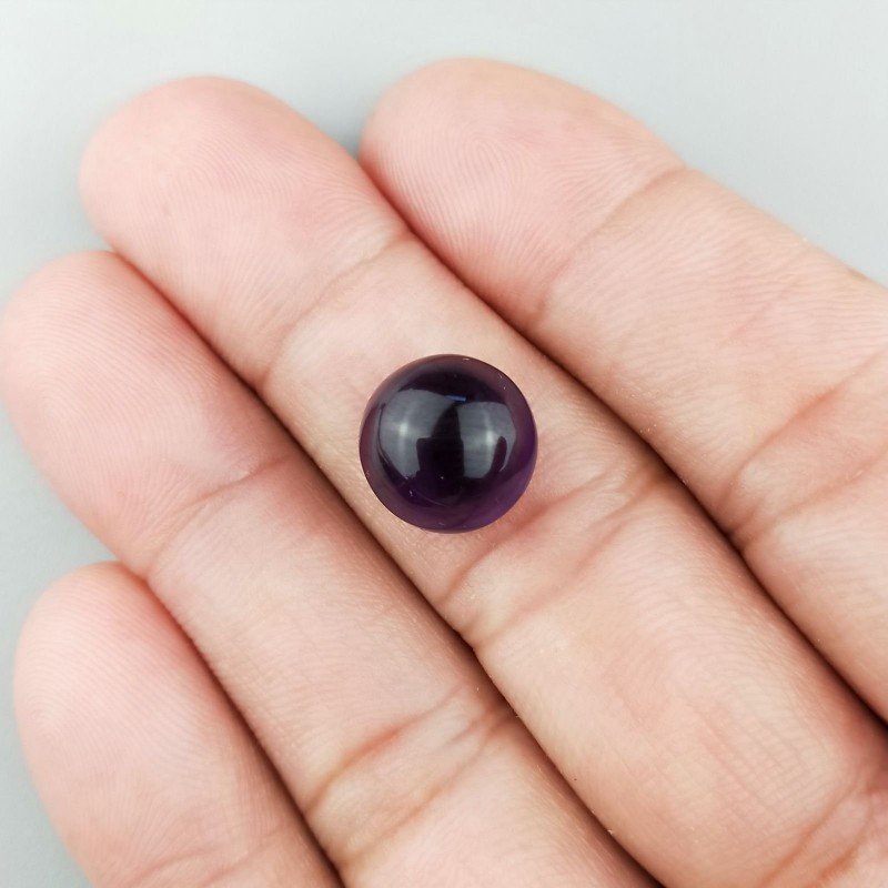 Cabochon di Ametista Naturale Tondo, Piatto e Liscio, 11 mm, Fatto a Mano