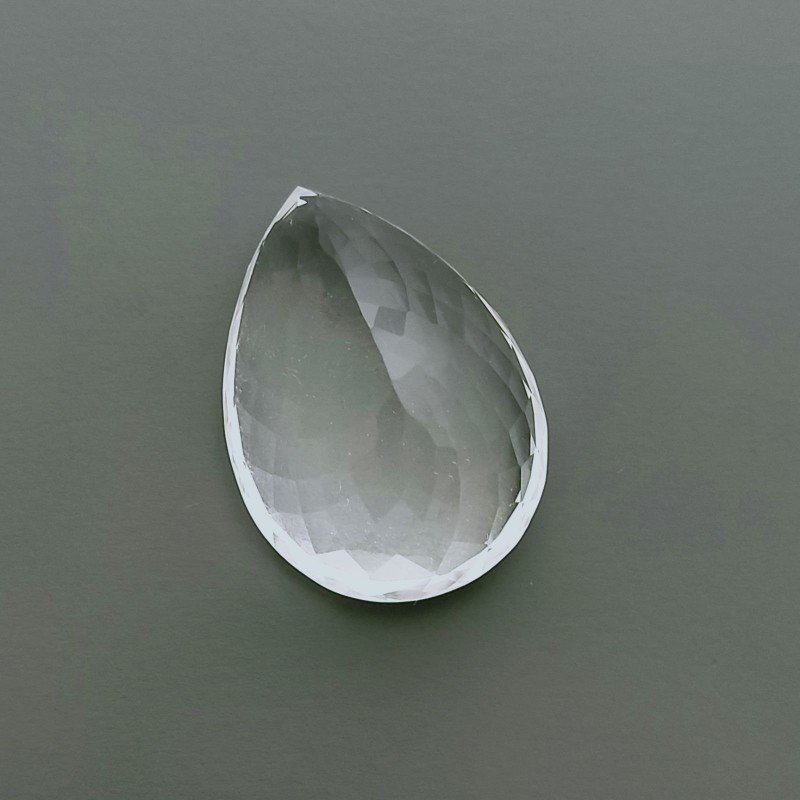 Cristallo Di Rocca Naturale Taglio Goccia Sfaccettata a Mano Gemma Sciolta 26X18X13mm 37,40 Carati 1pz