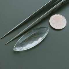 Cristallo Di Rocca Naturale Taglio Marquise Sfaccettata a Mano Gemma Sciolta 37X14X10mm 30,00 Carati 1pz