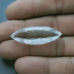 Cristallo Di Rocca Naturale Taglio Marquise Sfaccettata a Mano Gemma Sciolta 37X14X10mm 30,00 Carati 1pz