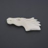 Componente osso bianco forma testa di cavallo inciso 20x52mm 1pz