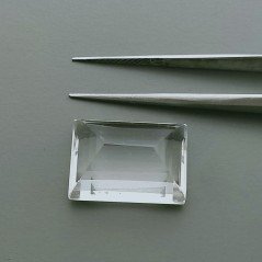 Gemma Sciolta di Cristallo di Rocca Naturale, Taglio Baguette Sfaccettato a Mano, 18x13x9 mm, 17,50+ ct