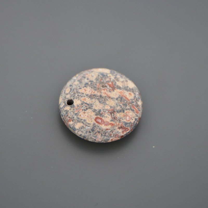 Componente pietra di leopardo rosso moneta 30 mm 1pz