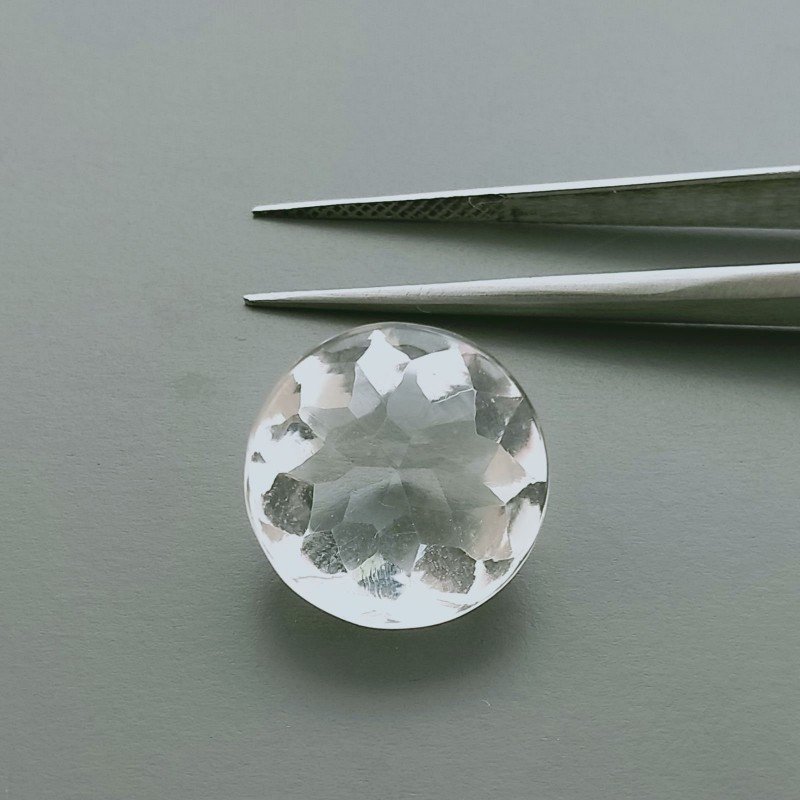 Cristallo Di Rocca Naturale Taglio Tondo Liscio-Sfaccettata a Mano Gemma Sciolta 15X15X11mm 16,30 Carati 1pz Cristallo Di Rocca Naturale Taglio Tondo Liscio-Sfaccettata a Mano Gemma Sciolta 15X15X11mm 16,30 Carati 1pz