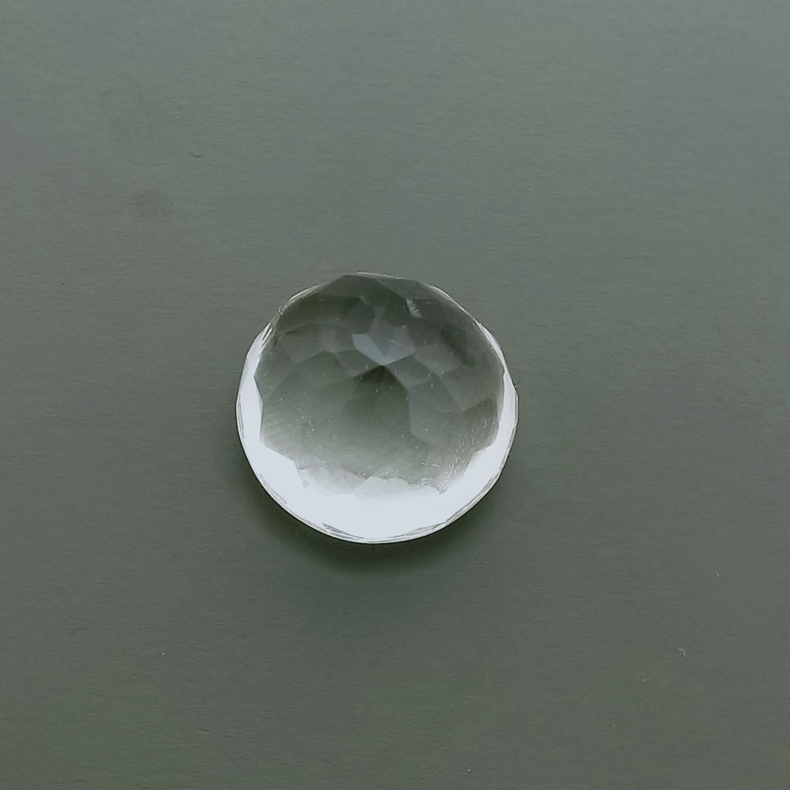 Cristallo Di Rocca Naturale Taglio Tondo Liscio-Sfaccettata a Mano Gemma Sciolta 15X15X11mm 16,30 Carati 1pz