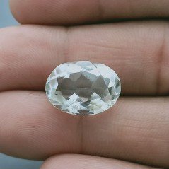 Cristallo Di Rocca Naturale Taglio Ovale Sfaccettata a Mano Gemma Sciolta 16X11X8mm 9,50 Carati 1pz