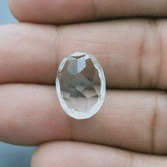 Cristallo Di Rocca Naturale Taglio Ovale Sfaccettata a Mano Gemma Sciolta 16X11X8mm 9,50 Carati 1pz