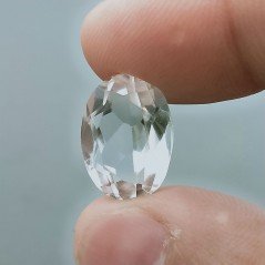 Cristallo Di Rocca Naturale Taglio Ovale Sfaccettata a Mano Gemma Sciolta 16X11X8mm 9,50 Carati 1pz
