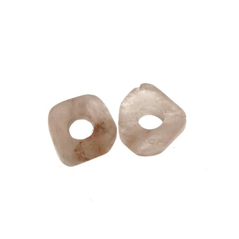 Componente quarzo rosa cerchietti quadrati twist 13 mm