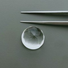 Cristallo Di Rocca Naturale Taglio Tondo Liscio-Sfaccettata a Mano Gemma Sciolta 14X14X10mm 13,00 Carati 1pz