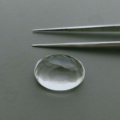 Cristallo Di Rocca Naturale Taglio Ovale Liscio-Sfaccettata a Mano Gemma Sciolta 19X14X10mm 17,50 Carati 1pz