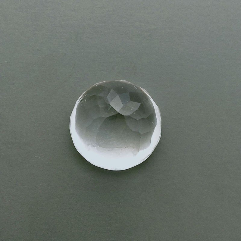 Cristallo Di Rocca Naturale Taglio Tondo Liscio-Sfaccettata a Mano Gemma Sciolta 15X15X10mm 15,70 Carati 1pz