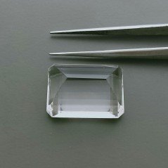 Cristallo Di Rocca Naturale Taglio Smeraldo Ottagono Sfaccettata a Mano Gemma Sciolta 20X14X10mm 24+ Carati 1pz