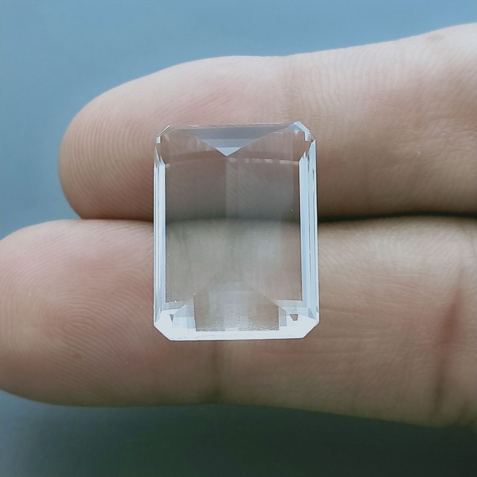 Cristallo Di Rocca Naturale Taglio Smeraldo Ottagono Sfaccettata a Mano Gemma Sciolta 20X14X10mm 24+ Carati 1pz