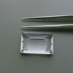 Gemma Sciolta di Cristallo di Rocca Naturale, Taglio Baguette Sfaccettato a Mano, 20x14x9 mm, 22,5+ ct