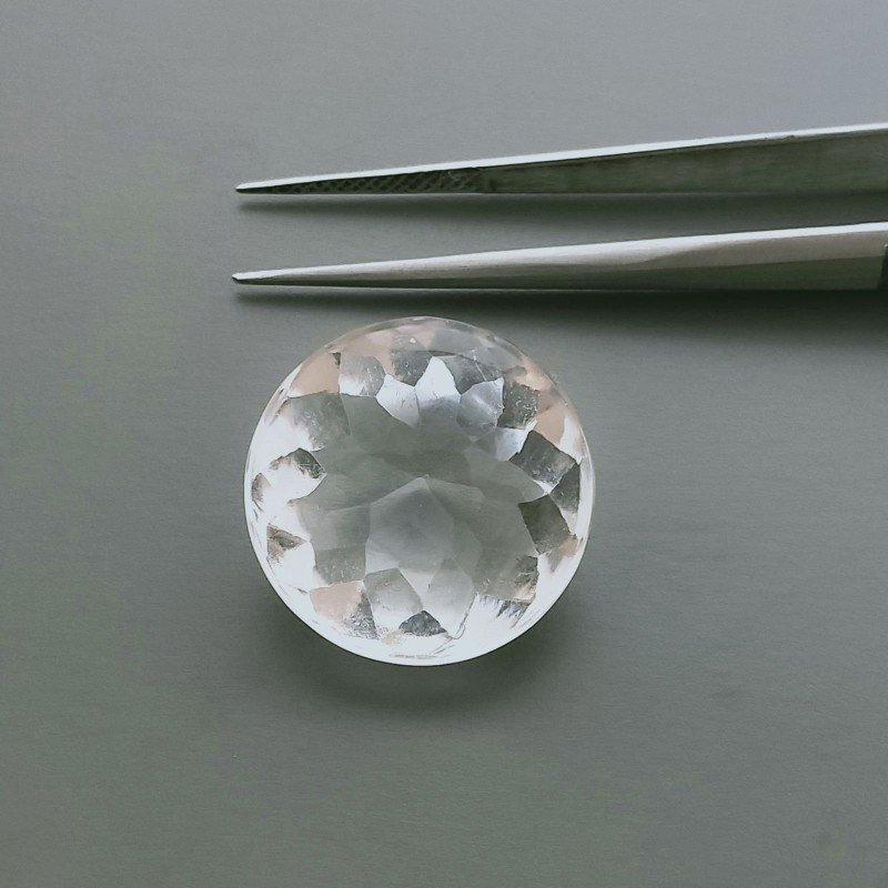 Cristallo Di Rocca Naturale Taglio Tondo Liscio-Sfaccettata a Mano Gemma Sciolta 18X18X12mm 23,50 Carati 1pz Cristallo Di Rocca Naturale Taglio Tondo Liscio-Sfaccettata a Mano Gemma Sciolta 18X18X12mm 23,50 Carati 1pz