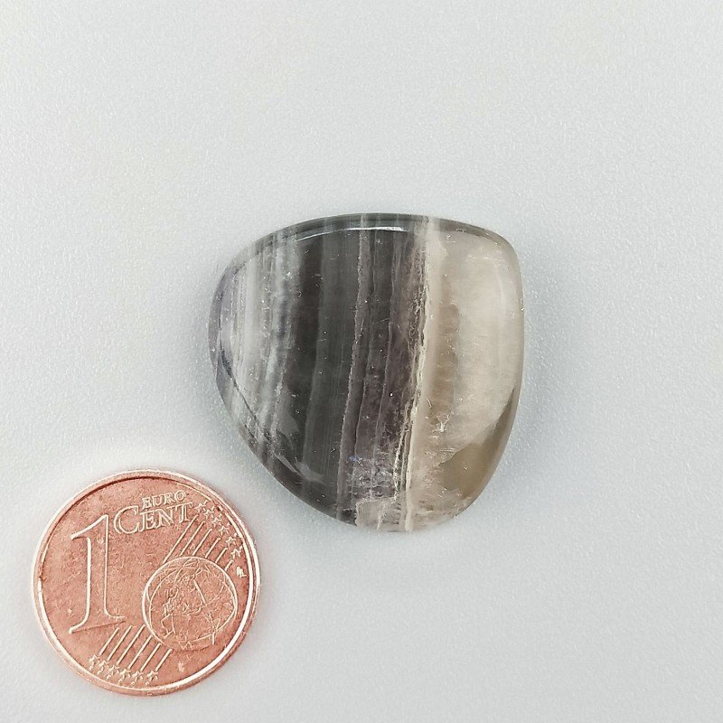 Cabochon di Fluorite Naturale Cuore, Piatto e Liscio, 23x24x5 mm, 5,70 g, Fatto a Mano