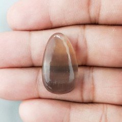 Fluorite Naturale Forma Goccia Piatto Cabochon Liscio Fatto a Mano 27X16X6mm 5,80gm 1pz