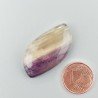 Fluorite Naturale Forma Fantasia Piatto Cabochon Liscio Fatto a Mano 32X17X5mm 5,80gm 1pz