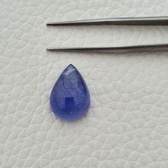 Tanzanite Naturale Forma Goccia Piatto Cabochon Liscio Fatto a Mano 18X13X7mm 15,10 Carati 1pz