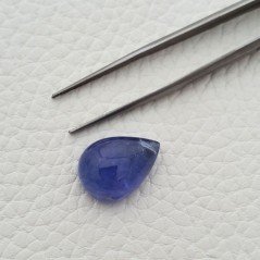 Tanzanite Naturale Forma Goccia Piatto Cabochon Liscio Fatto a Mano 18X13X7mm 15,10 Carati 1pz