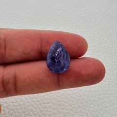 Tanzanite Naturale Forma Goccia Piatto Cabochon Liscio Fatto a Mano 18X13X7mm 15,10 Carati 1pz