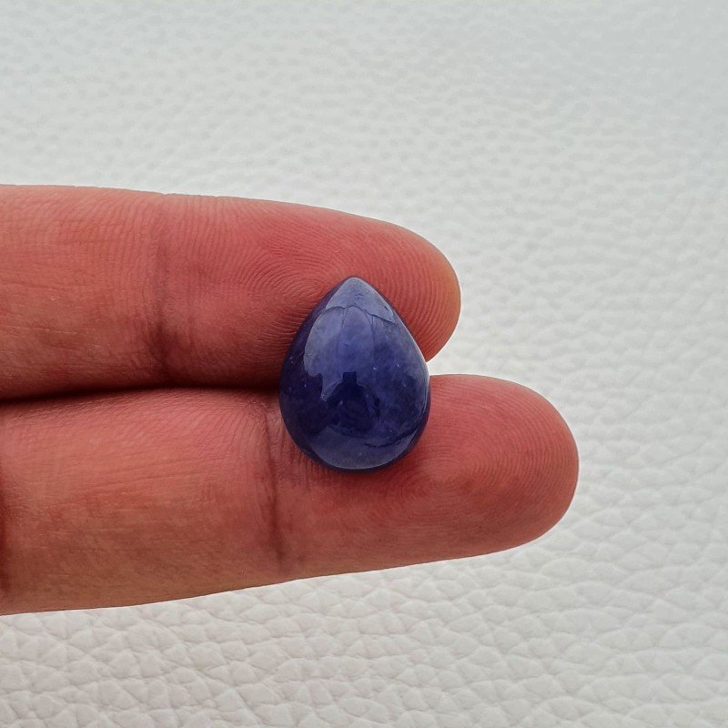 Tanzanite Naturale Forma Goccia Piatto Cabochon Liscio Fatto a Mano 17X13X8mm 14,90 Carati 1pz