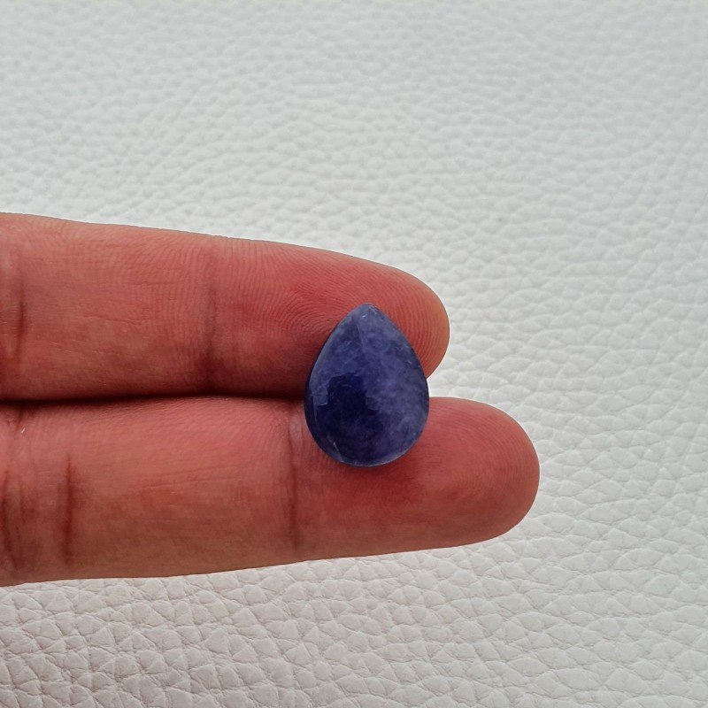 Tanzanite Naturale Forma Goccia Piatto Cabochon Liscio Fatto a Mano 17X13X8mm 14,90 Carati 1pz