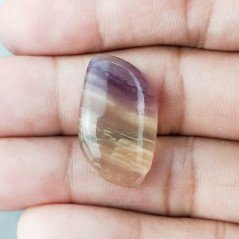 Fluorite Naturale Forma Fantasia Piatto Cabochon Liscio Fatto a Mano 27X15X6mm 4,75gm 1pz