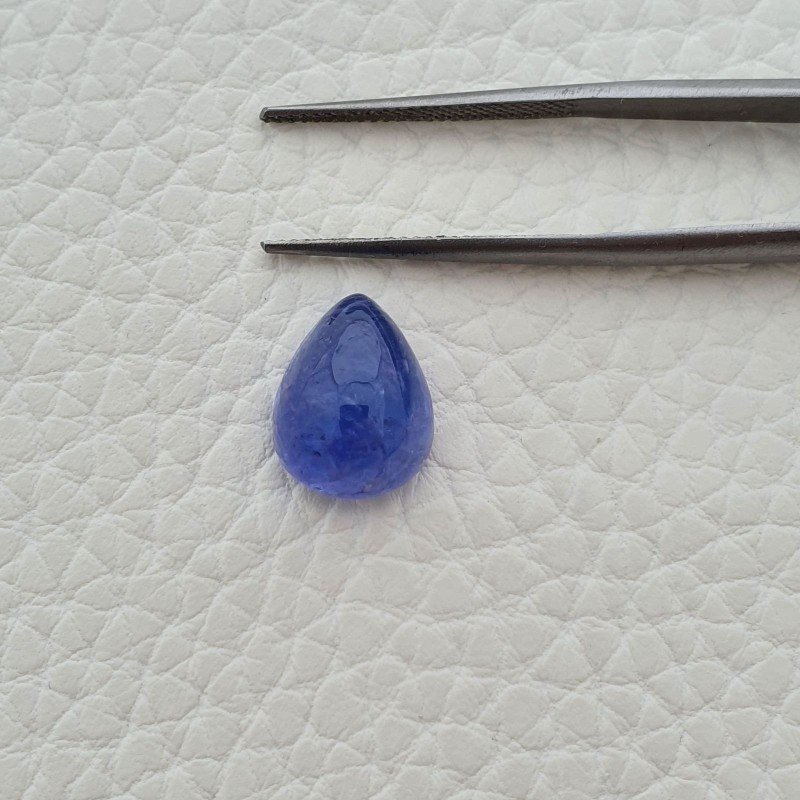 Tanzanite Naturale Forma Goccia Piatto Cabochon Liscio Fatto a Mano 13X10Xmm 8,30 Carati 1pz