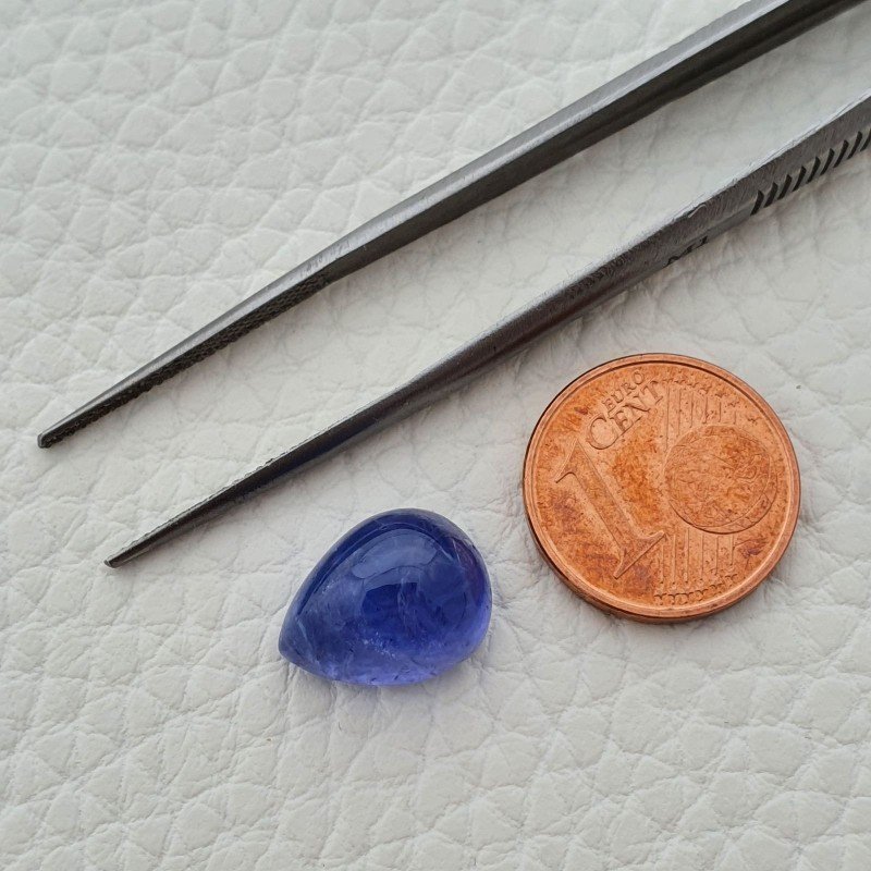 Tanzanite Naturale Forma Goccia Piatto Cabochon Liscio Fatto a Mano 13X10Xmm 8,30 Carati 1pz