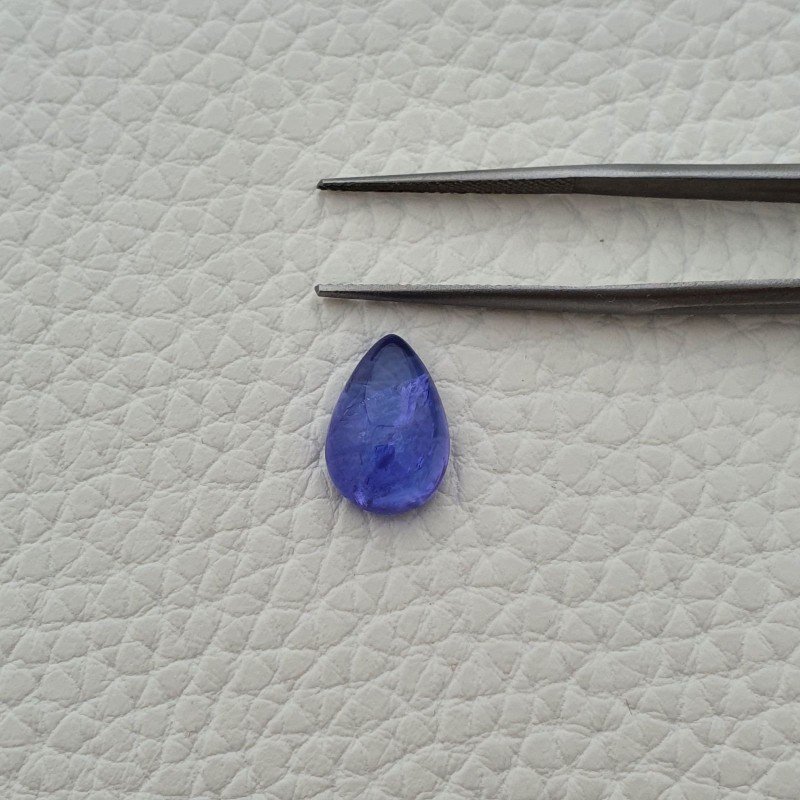 Tanzanite Naturale Forma Goccia Piatto Cabochon Liscio Fatto a Mano 13X9X5mm 5,95 Carati 1pz