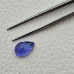 Tanzanite Naturale Forma Goccia Piatto Cabochon Liscio Fatto a Mano 13X9X5mm 5,95 Carati 1pz