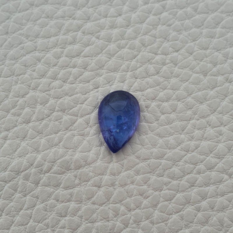 Tanzanite Naturale Forma Goccia Piatto Cabochon Liscio Fatto a Mano 15X10X5mm 6,40 Carati 1pz