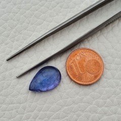Tanzanite Naturale Forma Goccia Piatto Cabochon Liscio Fatto a Mano 15X10X5mm 6,40 Carati 1pz