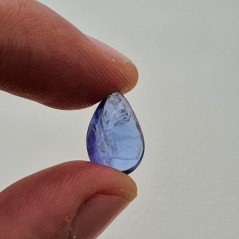 Tanzanite Naturale Forma Goccia Piatto Cabochon Liscio Fatto a Mano 15X10X5mm 6,40 Carati 1pz