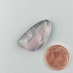 Fluorite Naturale Forma Fantasia Piatto Cabochon Liscio Fatto a Mano 25X14X5mm 3,85gm 1pz