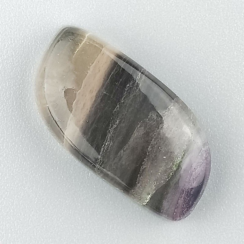 Fluorite Naturale Forma Fantasia Piatto Cabochon Liscio Fatto a Mano 26X13X6mm 4,50gm 1pz